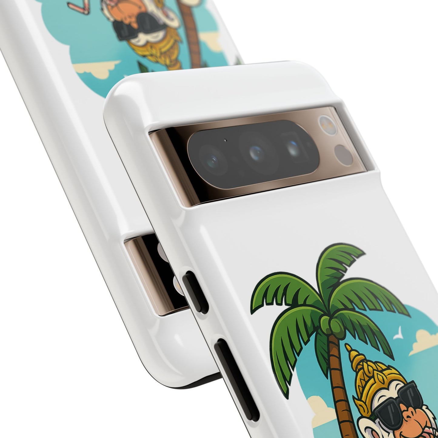Divine Guard Hanuman Tropical Phone Case, Fun Coconut Drink, Summer Beach Vibes, Gifts for Animal Lovers, Travel Accessory