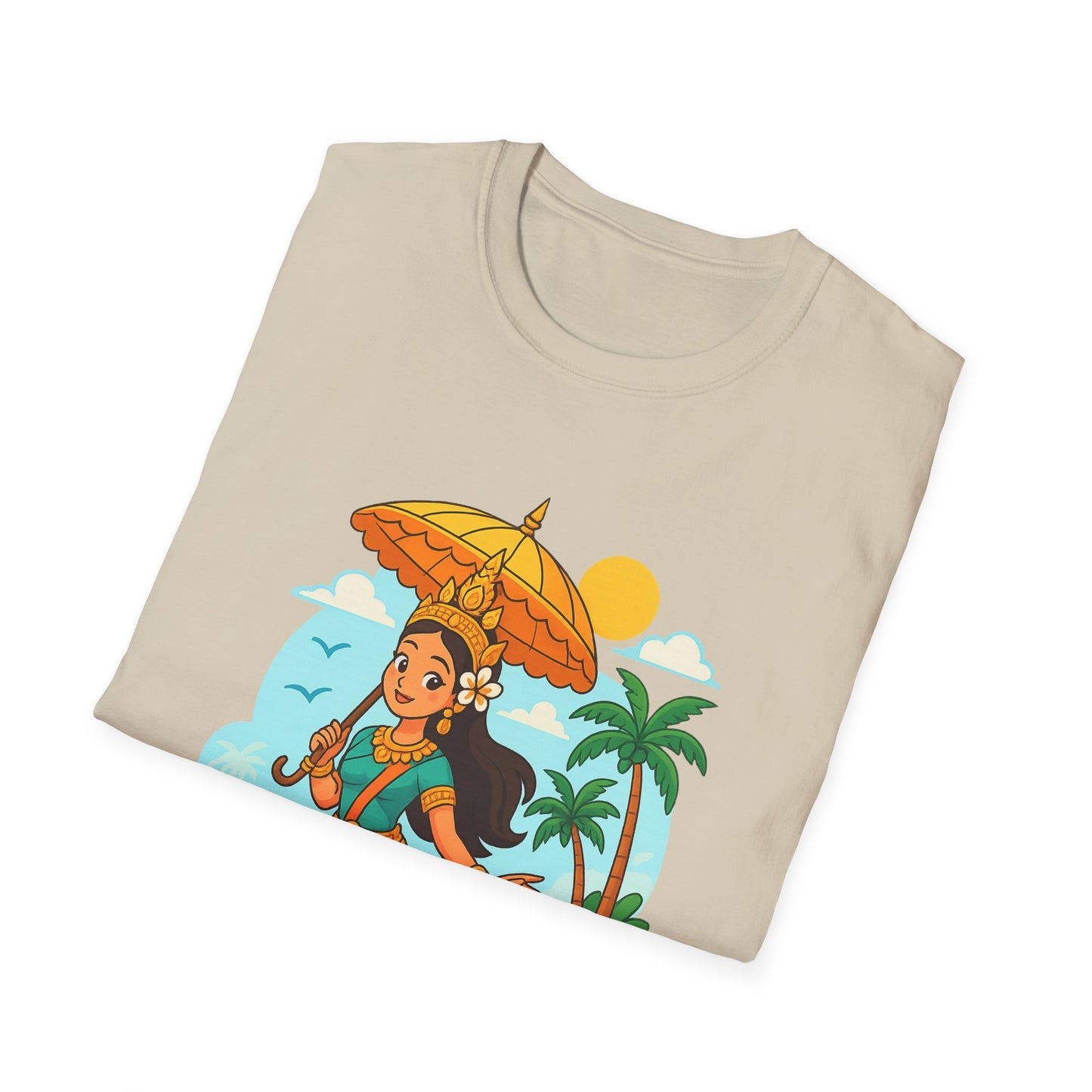 Beach Vibes T-Shirt with Sunset and Umbrella Graphic, Summer Gift, Travel Tee, Ocean Lover Shirt, Casual Everyday Wear