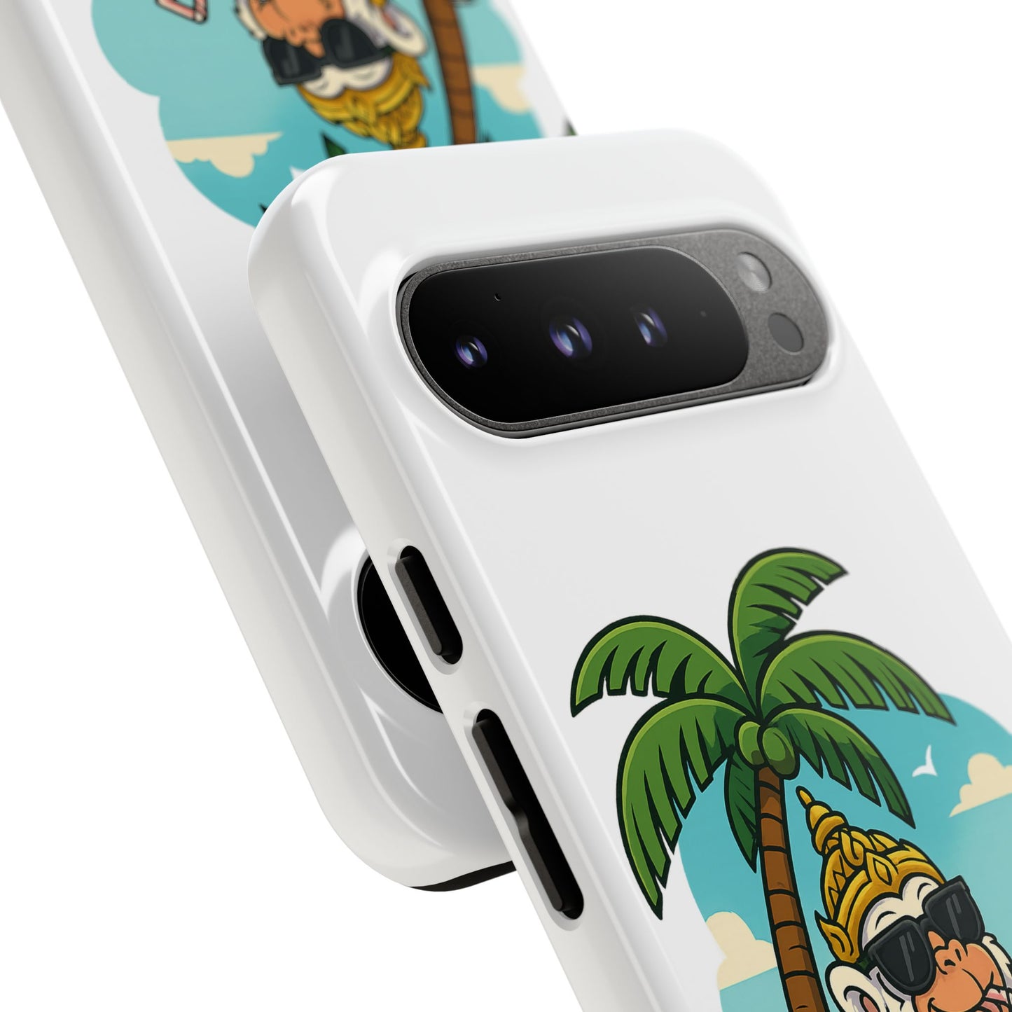 Divine Guard Hanuman Tropical Phone Case, Fun Coconut Drink, Summer Beach Vibes, Gifts for Animal Lovers, Travel Accessory