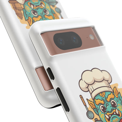 Yeak Chef Phone Case, Tough Khmer Cover, Num Banh Chok Art, Cute Monster Chef Phone Case - Adorable Cooking Gift