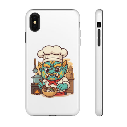 Yeak Chef Phone Case, Tough Khmer Cover, Num Banh Chok Art, Cute Monster Chef Phone Case - Adorable Cooking Gift
