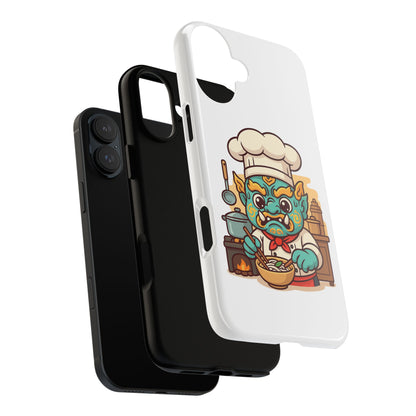 Yeak Chef Phone Case, Tough Khmer Cover, Num Banh Chok Art, Cute Monster Chef Phone Case - Adorable Cooking Gift