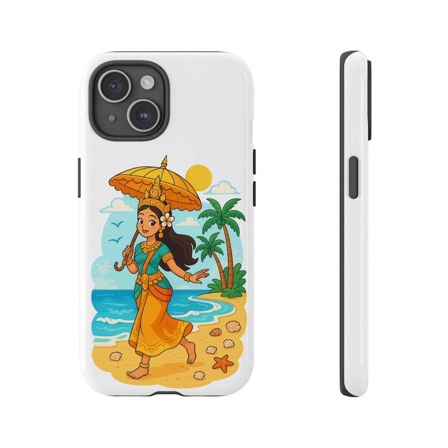 Apsara's Shoreline Grace Tough Cases, Phone Case, Protective Cover, Unique Design, Gift for Nature Lovers, Coastal Art Decor