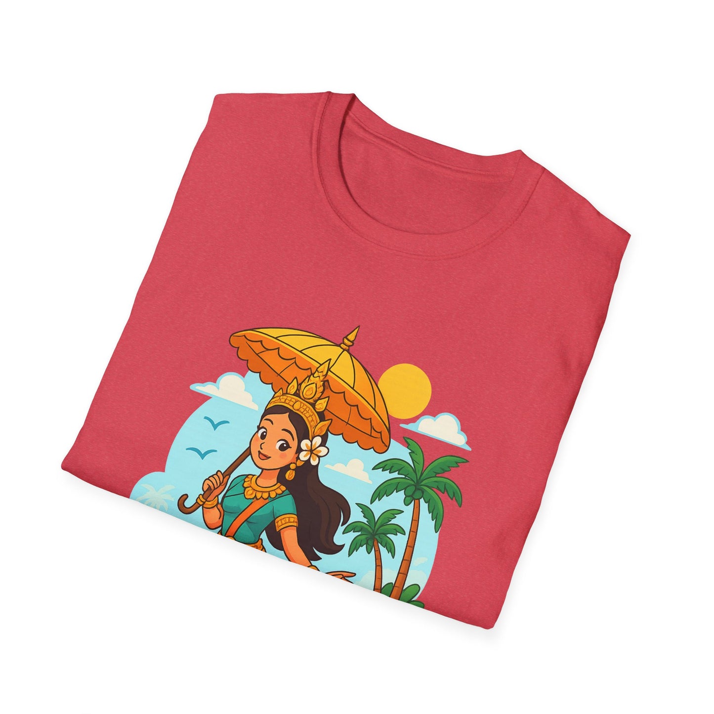 Beach Vibes T-Shirt with Sunset and Umbrella Graphic, Summer Gift, Travel Tee, Ocean Lover Shirt, Casual Everyday Wear