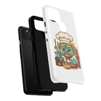 Yeak Chef Phone Case, Tough Khmer Cover, Num Banh Chok Art, Cute Monster Chef Phone Case - Adorable Cooking Gift