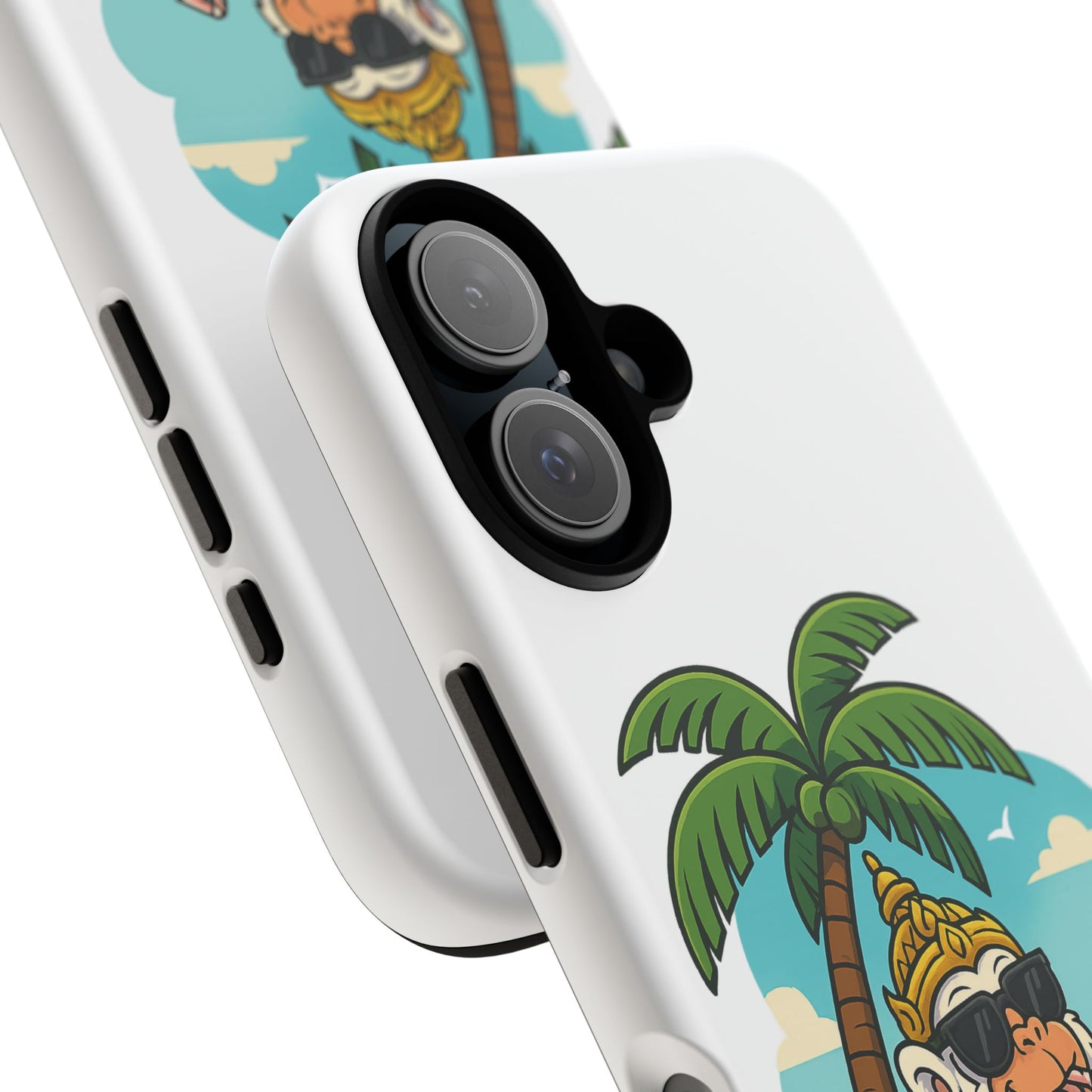 Divine Guard Hanuman Tropical Phone Case, Fun Coconut Drink, Summer Beach Vibes, Gifts for Animal Lovers, Travel Accessory