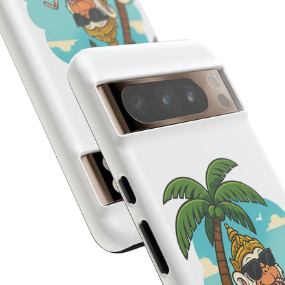 Divine Guard Hanuman Tropical Phone Case, Fun Coconut Drink, Summer Beach Vibes, Gifts for Animal Lovers, Travel Accessory