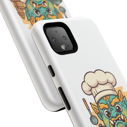 Yeak Chef Phone Case, Tough Khmer Cover, Num Banh Chok Art, Cute Monster Chef Phone Case - Adorable Cooking Gift