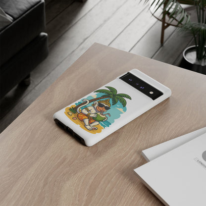 Divine Guard Hanuman Tropical Phone Case, Fun Coconut Drink, Summer Beach Vibes, Gifts for Animal Lovers, Travel Accessory