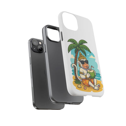 Divine Guard Hanuman Tropical Phone Case, Fun Coconut Drink, Summer Beach Vibes, Gifts for Animal Lovers, Travel Accessory