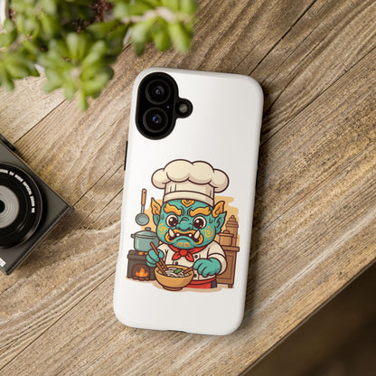 Yeak Chef Phone Case, Tough Khmer Cover, Num Banh Chok Art, Cute Monster Chef Phone Case - Adorable Cooking Gift