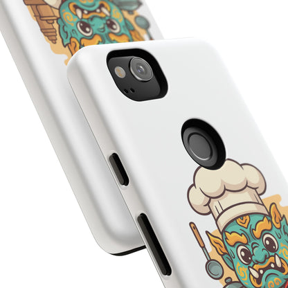 Yeak Chef Phone Case, Tough Khmer Cover, Num Banh Chok Art, Cute Monster Chef Phone Case - Adorable Cooking Gift