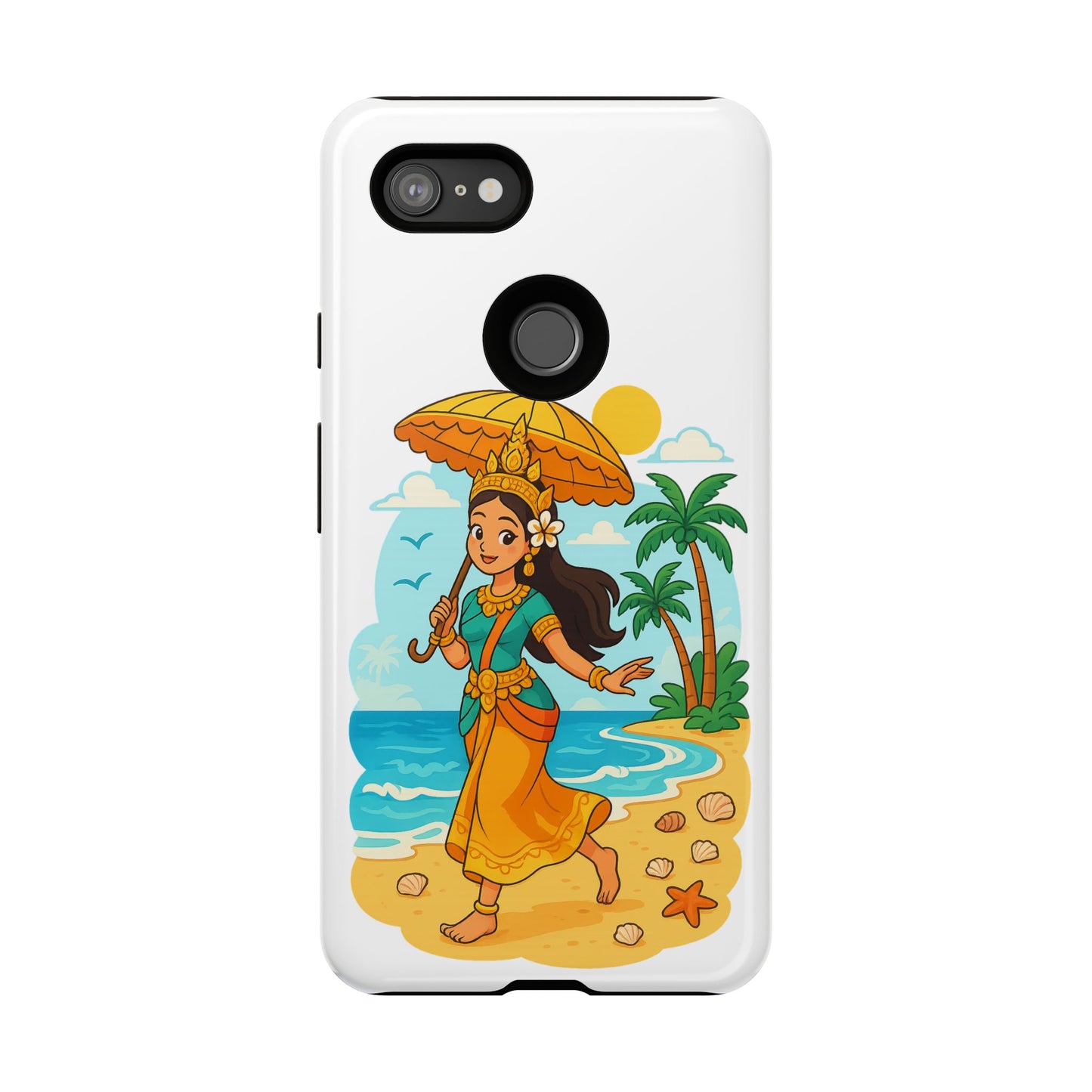 Apsara's Shoreline Grace Tough Cases, Phone Case, Protective Cover, Unique Design, Gift for Nature Lovers, Coastal Art Decor