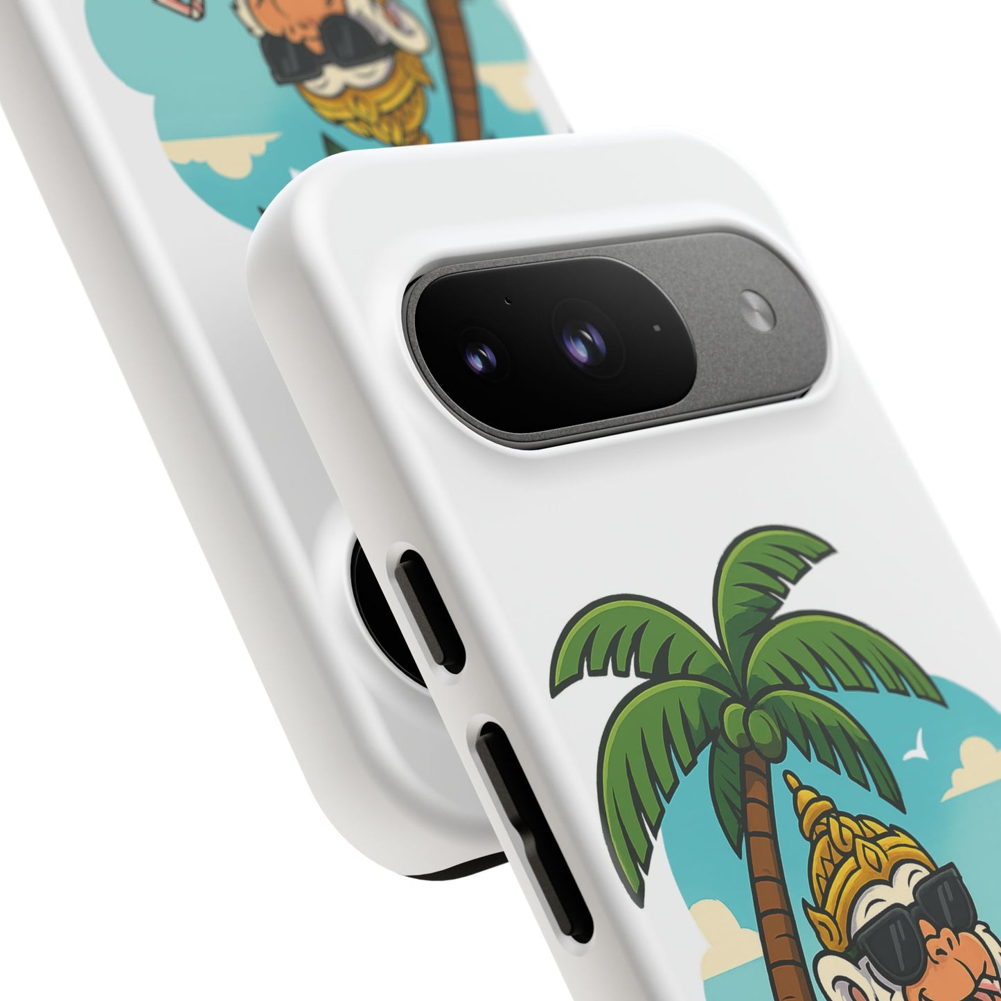 Divine Guard Hanuman Tropical Phone Case, Fun Coconut Drink, Summer Beach Vibes, Gifts for Animal Lovers, Travel Accessory