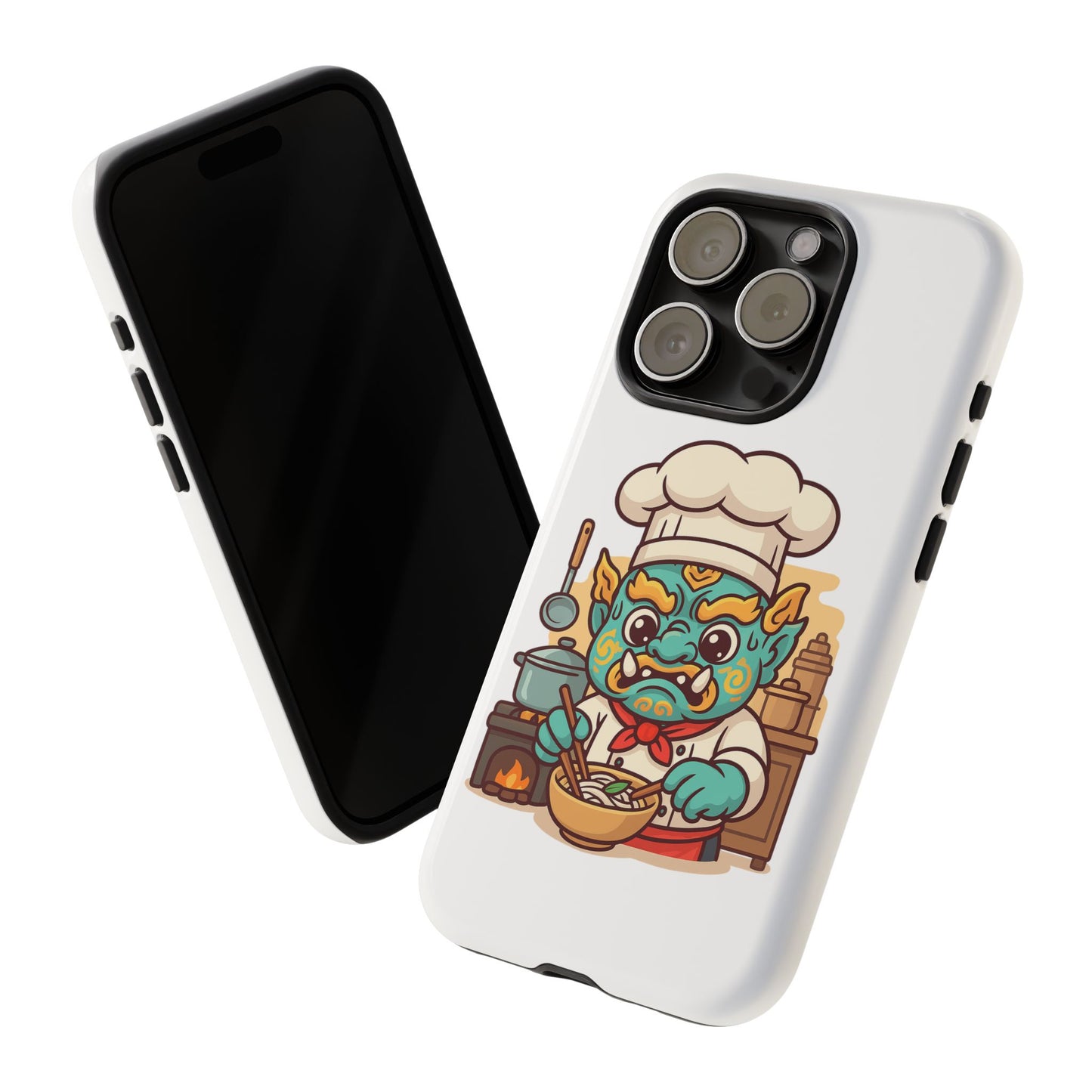 Yeak Chef Phone Case, Tough Khmer Cover, Num Banh Chok Art, Cute Monster Chef Phone Case - Adorable Cooking Gift