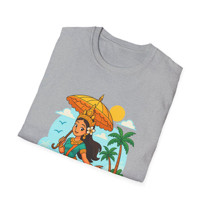 Beach Vibes T-Shirt with Sunset and Umbrella Graphic, Summer Gift, Travel Tee, Ocean Lover Shirt, Casual Everyday Wear