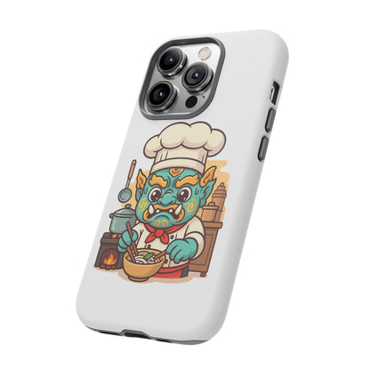 Yeak Chef Phone Case, Tough Khmer Cover, Num Banh Chok Art, Cute Monster Chef Phone Case - Adorable Cooking Gift