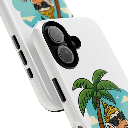 Divine Guard Hanuman Tropical Phone Case, Fun Coconut Drink, Summer Beach Vibes, Gifts for Animal Lovers, Travel Accessory