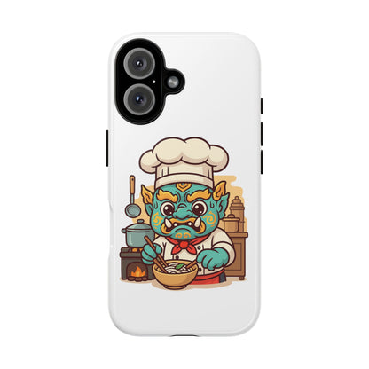 Yeak Chef Phone Case, Tough Khmer Cover, Num Banh Chok Art, Cute Monster Chef Phone Case - Adorable Cooking Gift