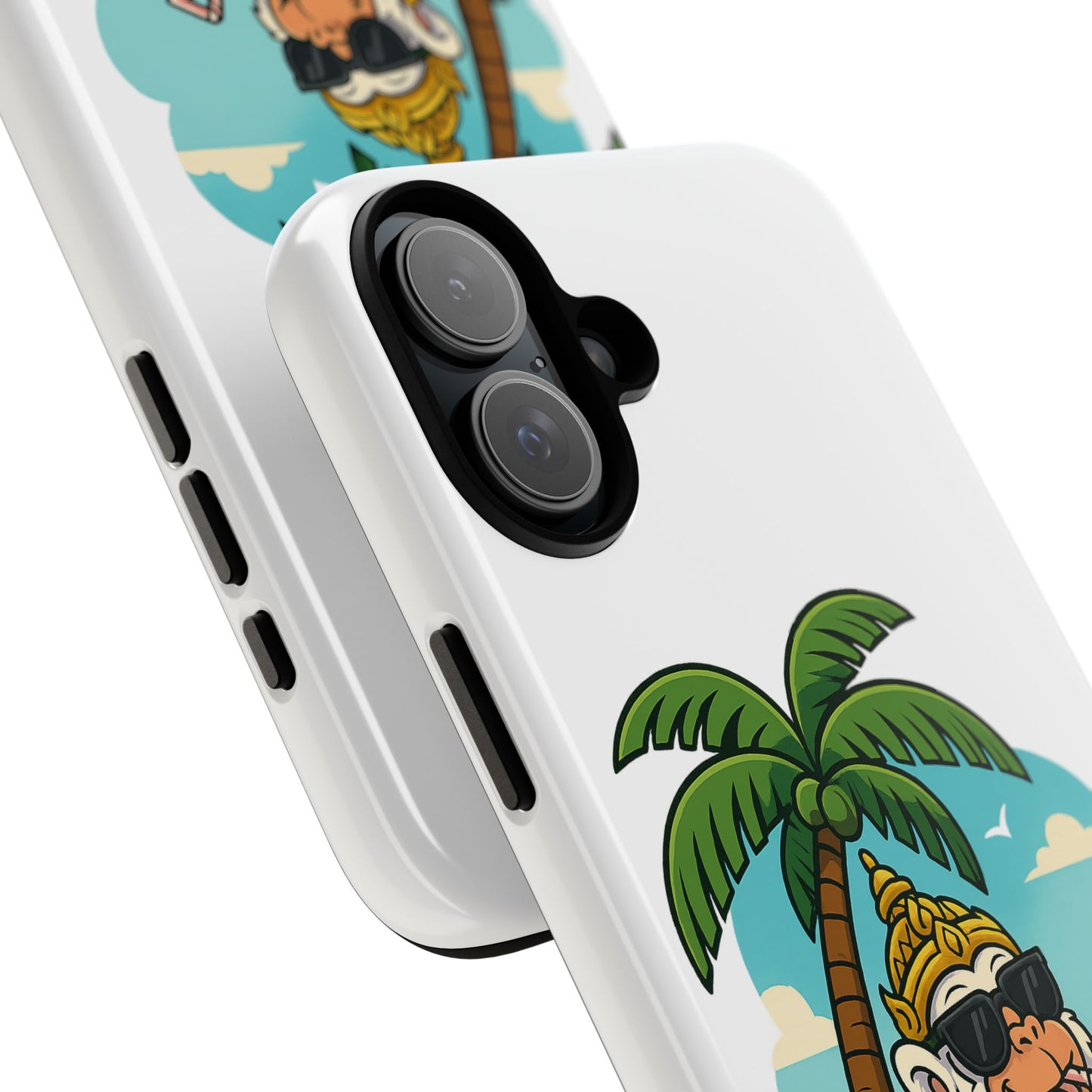 Divine Guard Hanuman Tropical Phone Case, Fun Coconut Drink, Summer Beach Vibes, Gifts for Animal Lovers, Travel Accessory