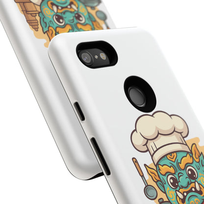 Yeak Chef Phone Case, Tough Khmer Cover, Num Banh Chok Art, Cute Monster Chef Phone Case - Adorable Cooking Gift