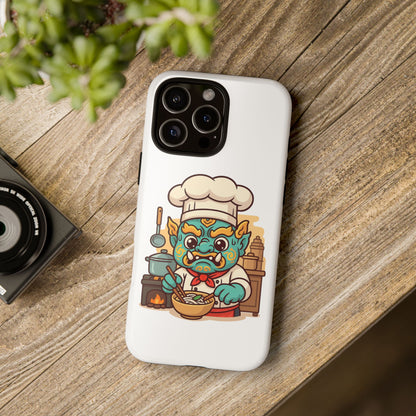 Yeak Chef Phone Case, Tough Khmer Cover, Num Banh Chok Art, Cute Monster Chef Phone Case - Adorable Cooking Gift