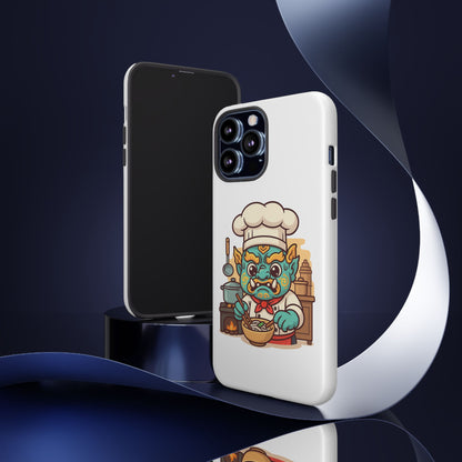 Yeak Chef Phone Case, Tough Khmer Cover, Num Banh Chok Art, Cute Monster Chef Phone Case - Adorable Cooking Gift