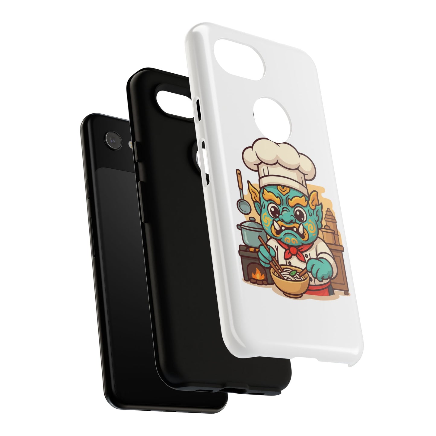 Yeak Chef Phone Case, Tough Khmer Cover, Num Banh Chok Art, Cute Monster Chef Phone Case - Adorable Cooking Gift