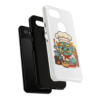 Yeak Chef Phone Case, Tough Khmer Cover, Num Banh Chok Art, Cute Monster Chef Phone Case - Adorable Cooking Gift