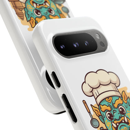 Yeak Chef Phone Case, Tough Khmer Cover, Num Banh Chok Art, Cute Monster Chef Phone Case - Adorable Cooking Gift
