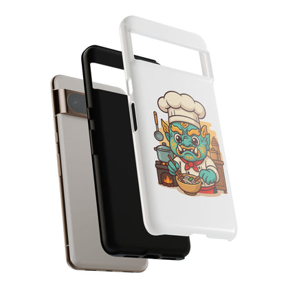 Yeak Chef Phone Case, Tough Khmer Cover, Num Banh Chok Art, Cute Monster Chef Phone Case - Adorable Cooking Gift