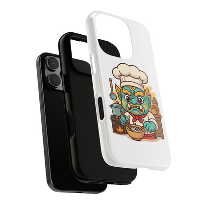Yeak Chef Phone Case, Tough Khmer Cover, Num Banh Chok Art, Cute Monster Chef Phone Case - Adorable Cooking Gift