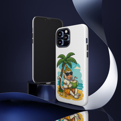 Divine Guard Hanuman Tropical Phone Case, Fun Coconut Drink, Summer Beach Vibes, Gifts for Animal Lovers, Travel Accessory