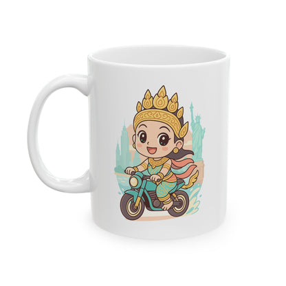 Apsara's Urban Fuel Ceramic Mug - Perfect for Cat Lovers, Gift for Birthdays, Coffee Lovers, Cozy Mornings, Cute Kitchen Decor