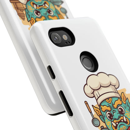 Yeak Chef Phone Case, Tough Khmer Cover, Num Banh Chok Art, Cute Monster Chef Phone Case - Adorable Cooking Gift