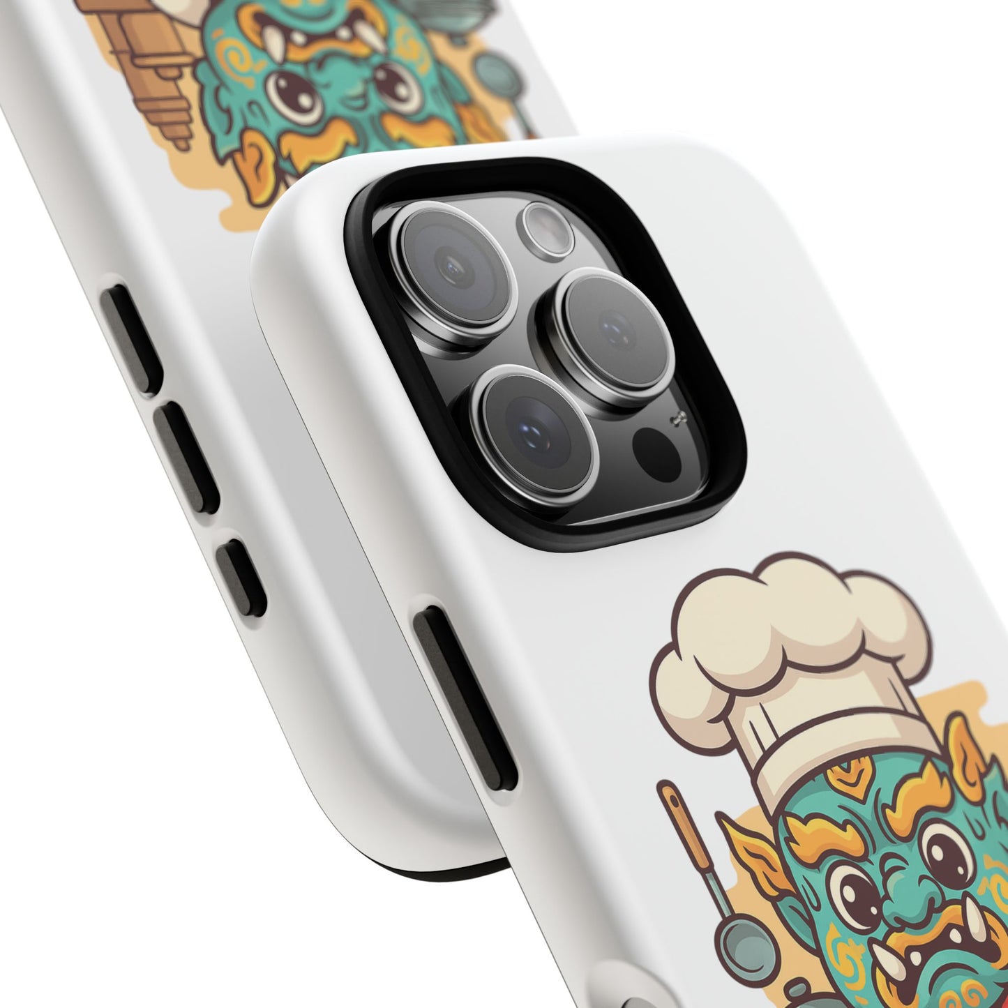 Yeak Chef Phone Case, Tough Khmer Cover, Num Banh Chok Art, Cute Monster Chef Phone Case - Adorable Cooking Gift