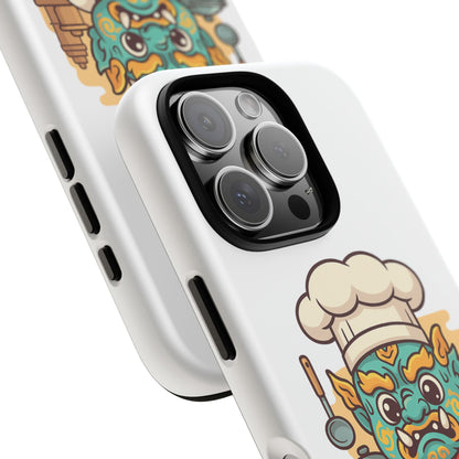 Yeak Chef Phone Case, Tough Khmer Cover, Num Banh Chok Art, Cute Monster Chef Phone Case - Adorable Cooking Gift