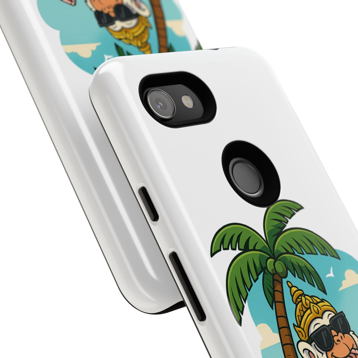Divine Guard Hanuman Tropical Phone Case, Fun Coconut Drink, Summer Beach Vibes, Gifts for Animal Lovers, Travel Accessory