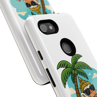 Divine Guard Hanuman Tropical Phone Case, Fun Coconut Drink, Summer Beach Vibes, Gifts for Animal Lovers, Travel Accessory