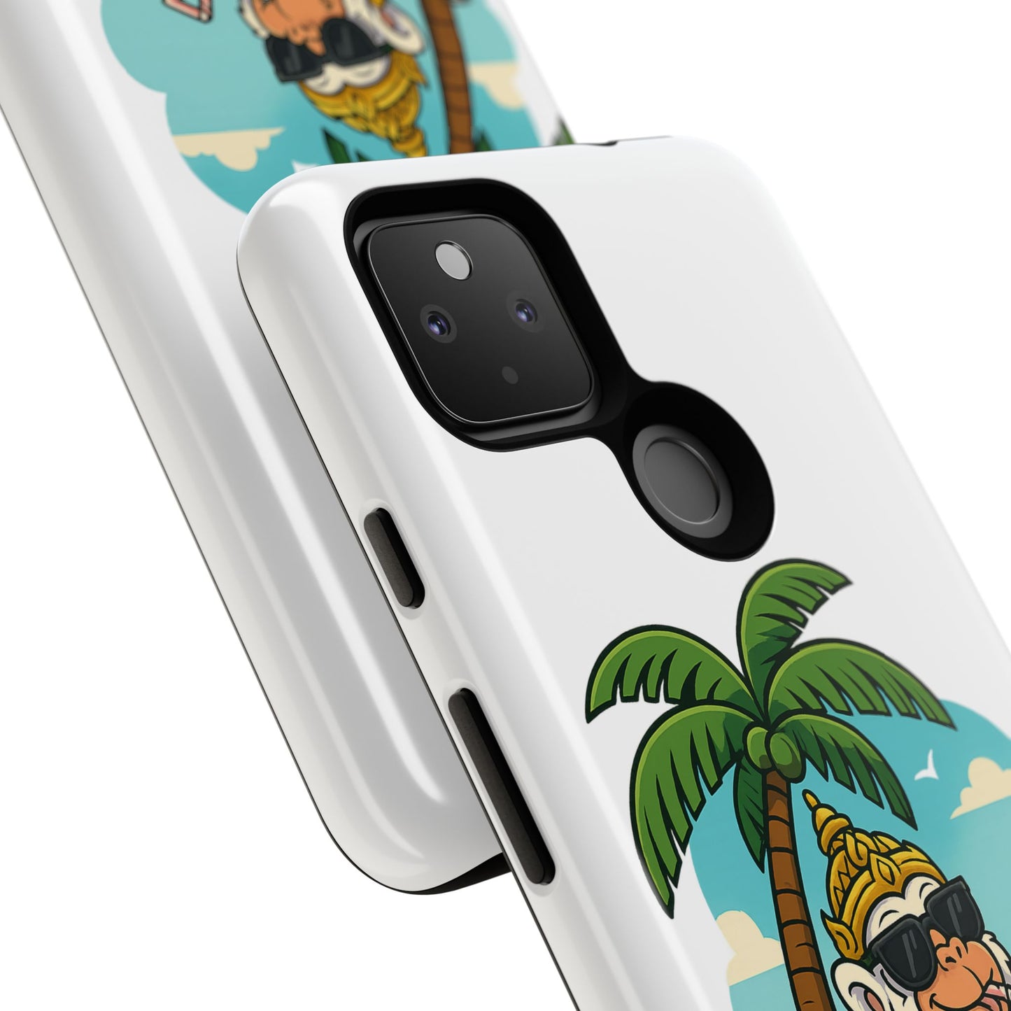 Divine Guard Hanuman Tropical Phone Case, Fun Coconut Drink, Summer Beach Vibes, Gifts for Animal Lovers, Travel Accessory