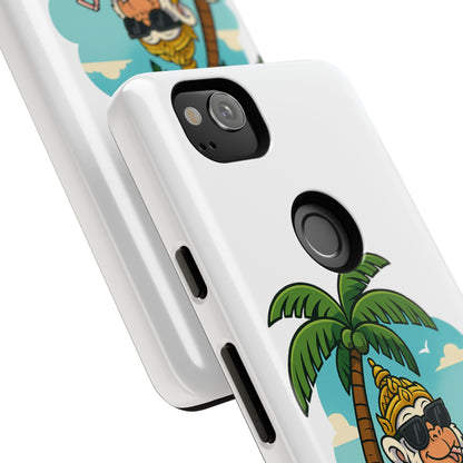 Divine Guard Hanuman Tropical Phone Case, Fun Coconut Drink, Summer Beach Vibes, Gifts for Animal Lovers, Travel Accessory