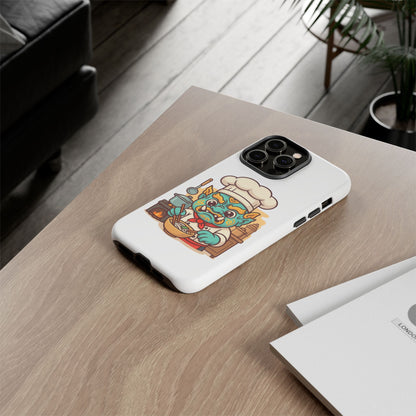 Yeak Chef Phone Case, Tough Khmer Cover, Num Banh Chok Art, Cute Monster Chef Phone Case - Adorable Cooking Gift