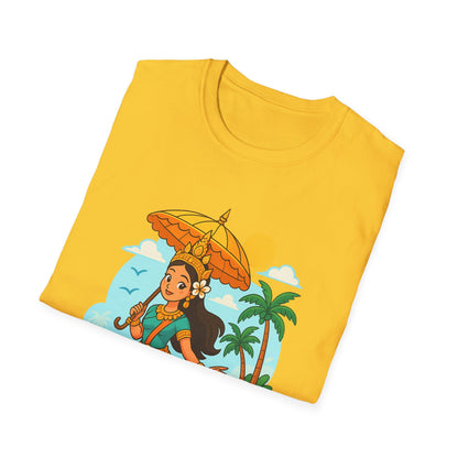 Beach Vibes T-Shirt with Sunset and Umbrella Graphic, Summer Gift, Travel Tee, Ocean Lover Shirt, Casual Everyday Wear