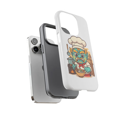 Yeak Chef Phone Case, Tough Khmer Cover, Num Banh Chok Art, Cute Monster Chef Phone Case - Adorable Cooking Gift