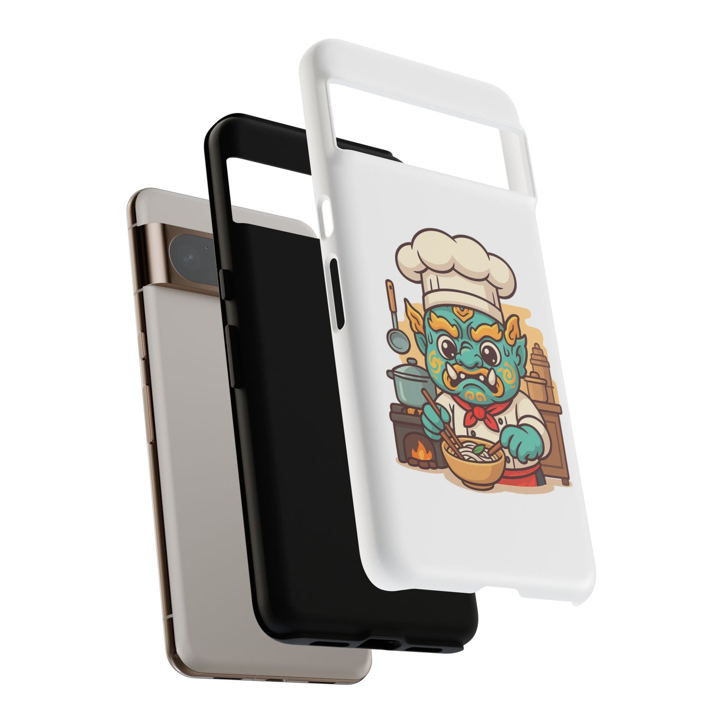 Yeak Chef Phone Case, Tough Khmer Cover, Num Banh Chok Art, Cute Monster Chef Phone Case - Adorable Cooking Gift