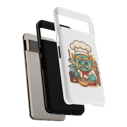 Yeak Chef Phone Case, Tough Khmer Cover, Num Banh Chok Art, Cute Monster Chef Phone Case - Adorable Cooking Gift