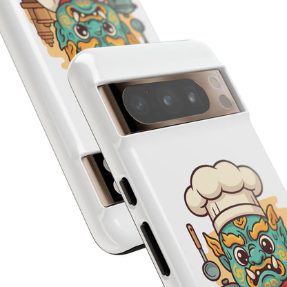 Yeak Chef Phone Case, Tough Khmer Cover, Num Banh Chok Art, Cute Monster Chef Phone Case - Adorable Cooking Gift