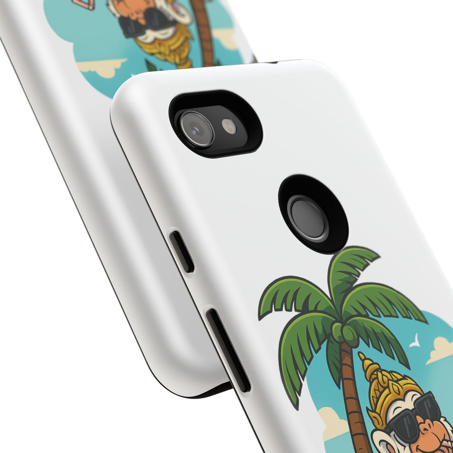 Divine Guard Hanuman Tropical Phone Case, Fun Coconut Drink, Summer Beach Vibes, Gifts for Animal Lovers, Travel Accessory