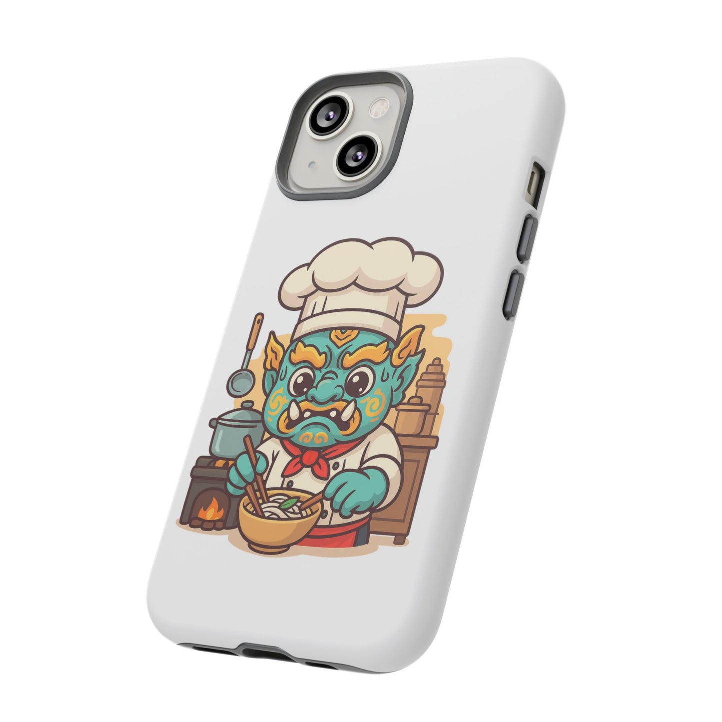 Yeak Chef Phone Case, Tough Khmer Cover, Num Banh Chok Art, Cute Monster Chef Phone Case - Adorable Cooking Gift