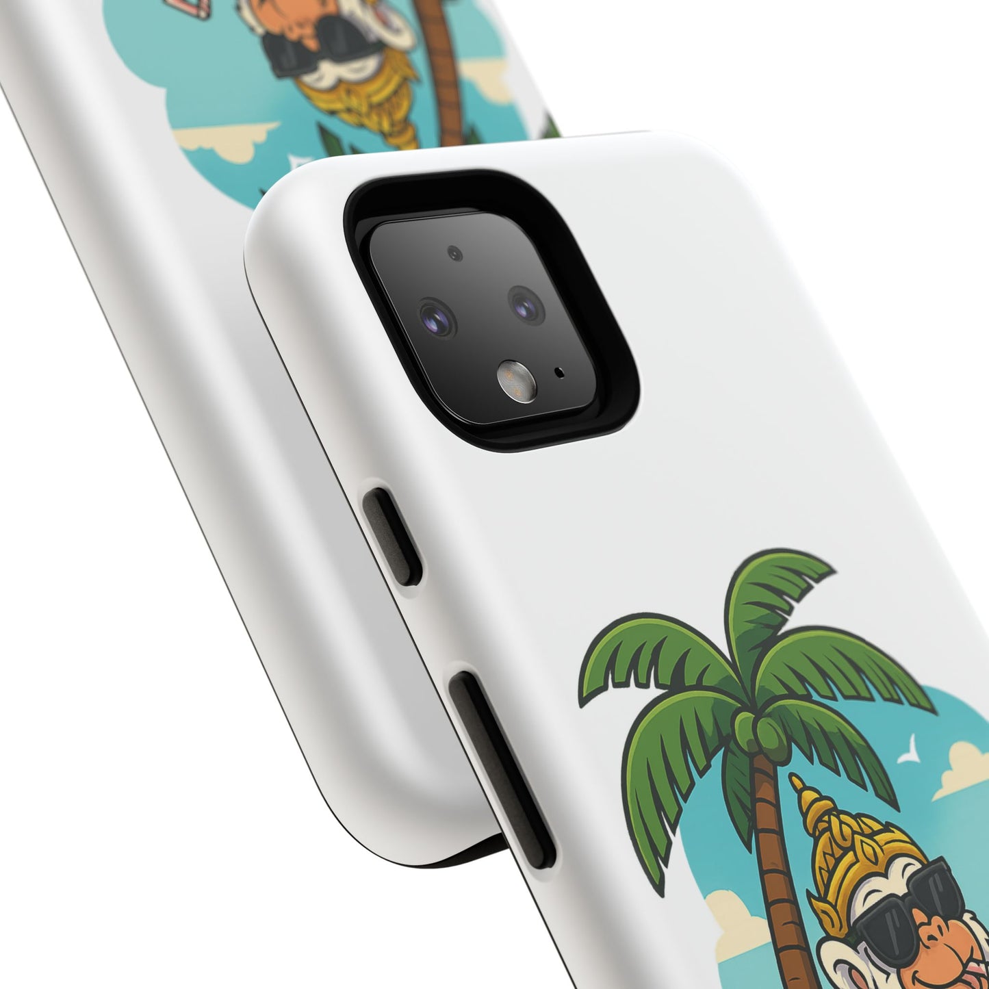 Divine Guard Hanuman Tropical Phone Case, Fun Coconut Drink, Summer Beach Vibes, Gifts for Animal Lovers, Travel Accessory